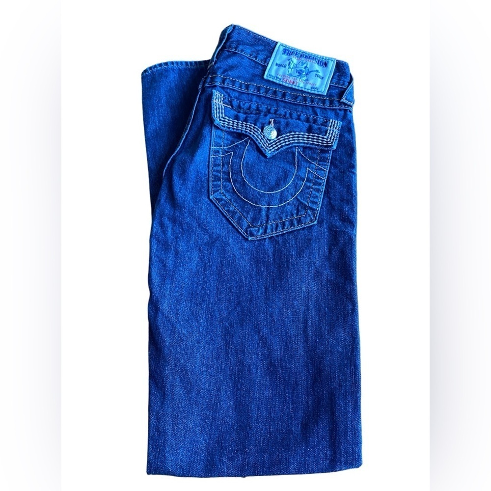 True Religion World Tour Section Skinny Straight Leg Size 30 Blue Denim Jeans